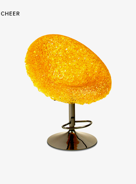 轻奢靠背可升降吧台陶瓷维修水晶蛋壳围椅设计师款家用旋转吧台椅