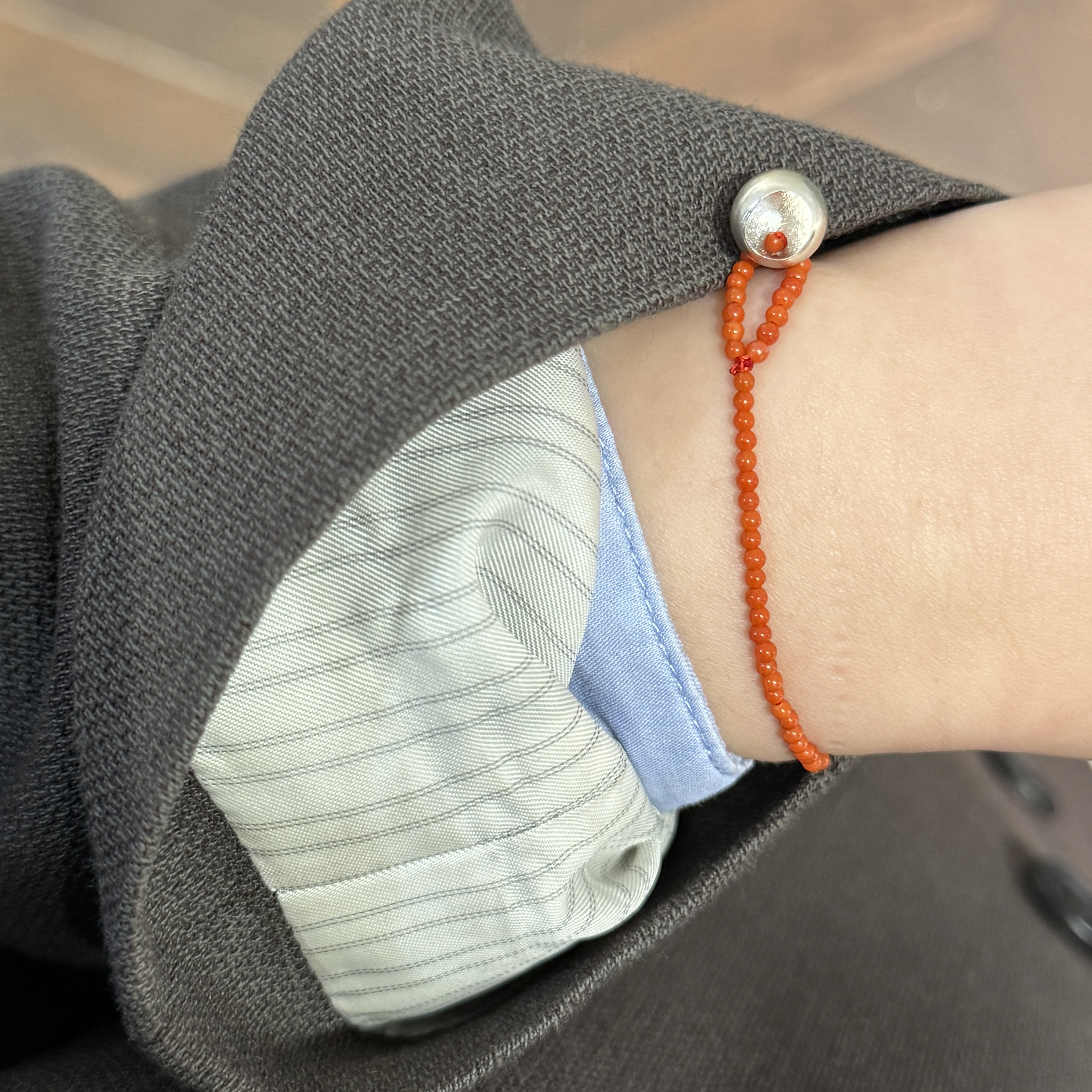 原创细南红小球铃S925银