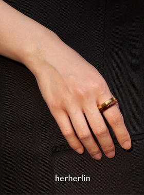 herherlin红虎眼石质感双层戒指