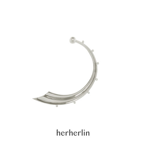 herherlin简约铜镀银原创耳环