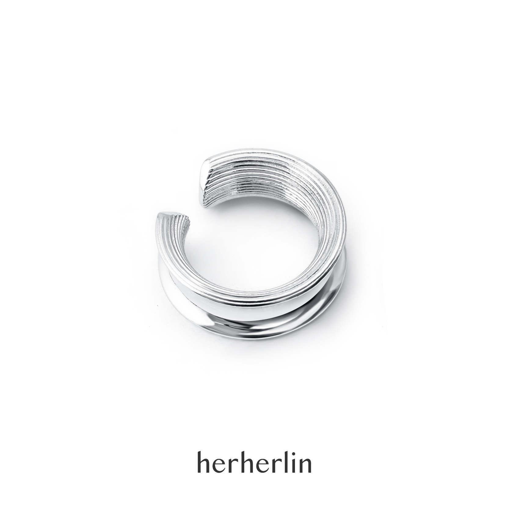 herherlin原创镜面内凹开口戒指