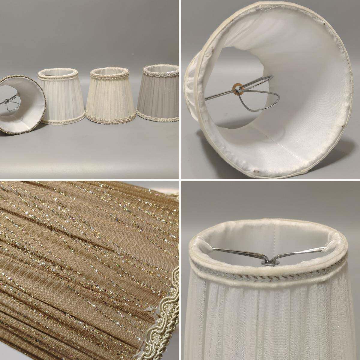 AIY米黄布条罩边灯罩外壳工通用夹灯泡口台灯灯创意个性卧室厂