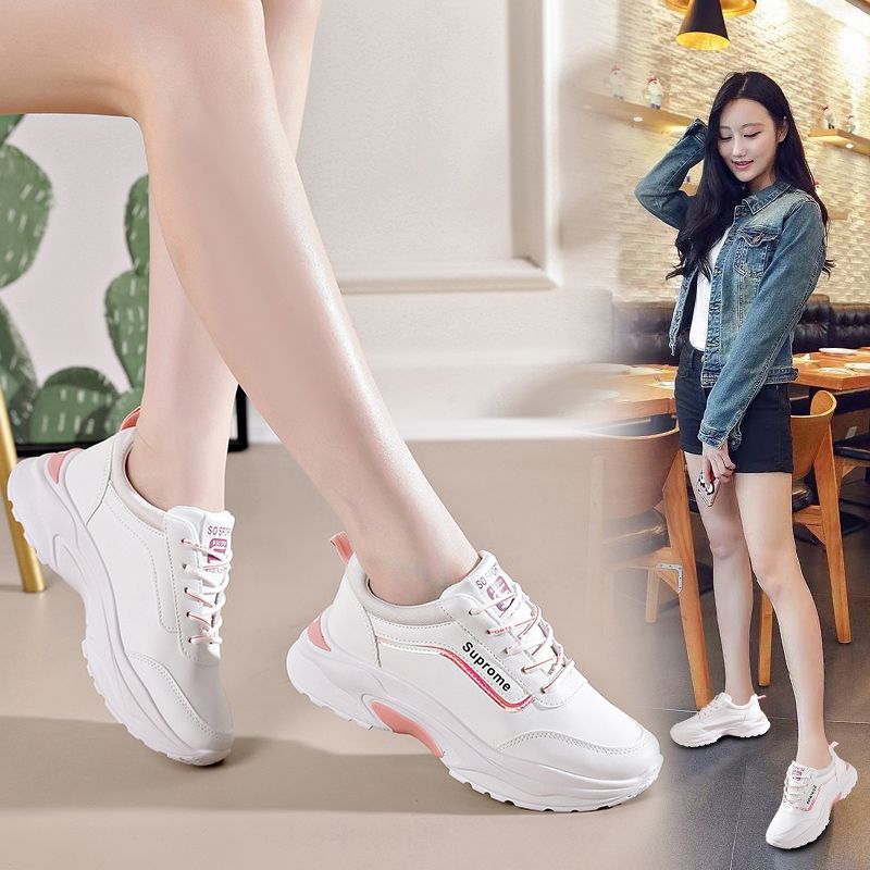 鞋子女春秋女鞋新款运动鞋轻便软底初中学生老爹鞋小白鞋