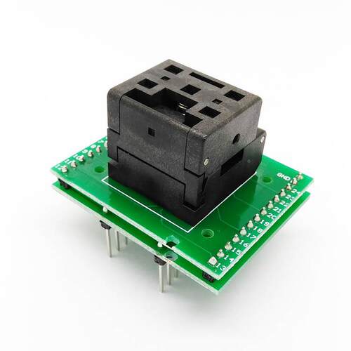 HMI383LU厂家测QFN24-0.5双层板烧录座44*mm直插编程QFN24芯片试