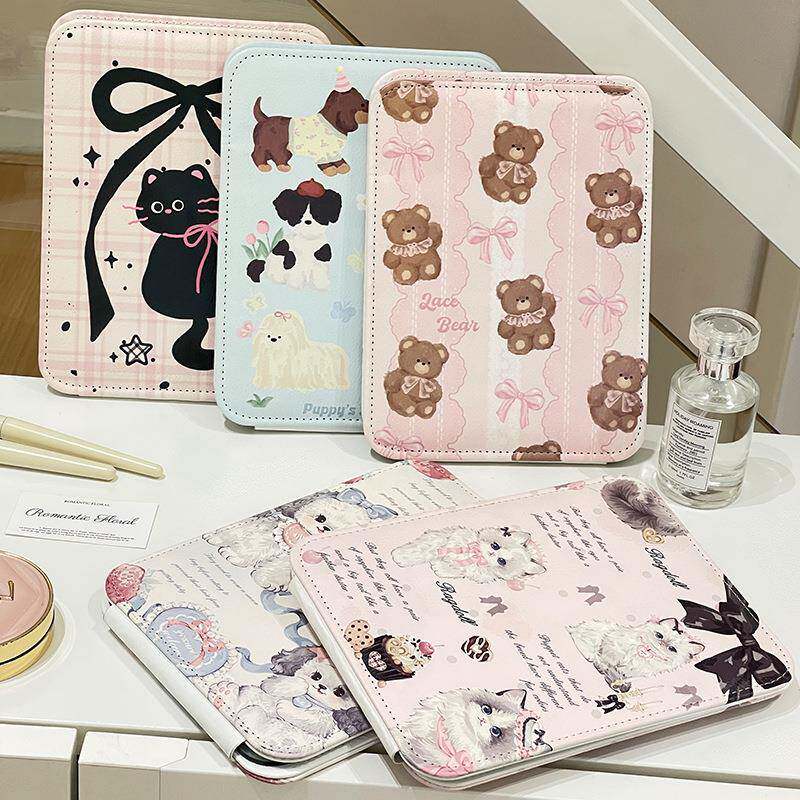 桌面可大号式化妆镜折叠小立镜子便女携宿舍学477生纸镜台随身梳