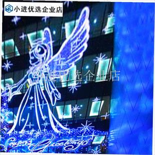 圣诞新年墙体挂网灯饰r画雪花烟花天使马拉车图案墙体主题灯饰画/