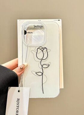 约玫瑰适用iPhone1us果1pomax手机141双1简线条6pl苹5r壳/1层2/xs