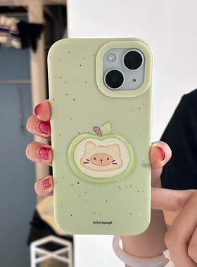 果咪iPon苹手14ra小众31/1青苹猫he15果机壳16糯米壳pomx1新款21