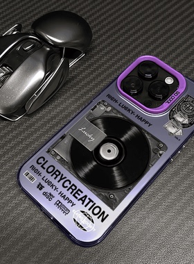 唱片适用Phone果6RO手机xaPlus8us黑胶i苹1PMAX壳smx/15/Pl彩银潮