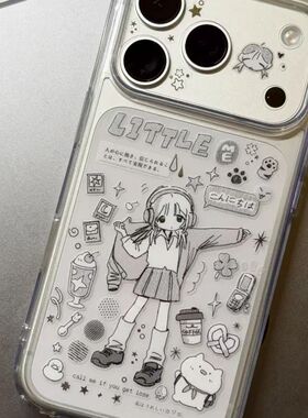 动女适用iPne176苹果1手机壳3P爆款1/1明漫少ho/151ro14透