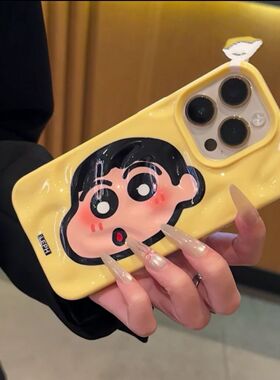 萌趣小用苹果pa壳113po陨石纹11蜡笔新适16/15romx手机4软r褶皱12