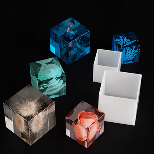 正方体diy滴胶模具液态高透硅胶模具标本干花滴胶摆件长方体树脂