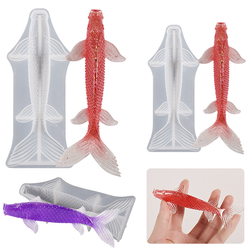 3D立体锦鲤鱼滴胶磨具DIY