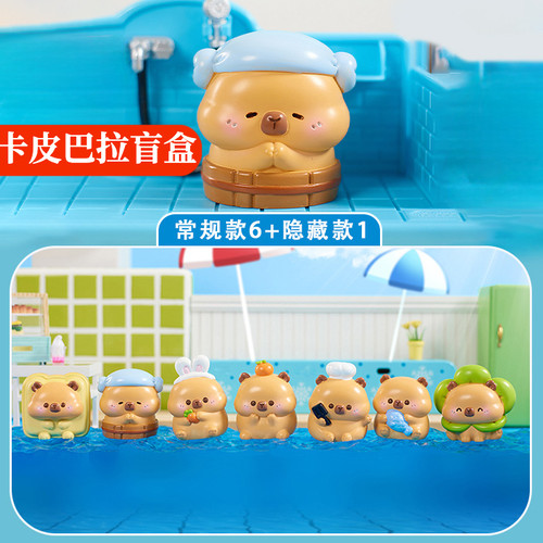 正版卡皮巴拉盲盒水豚摆件