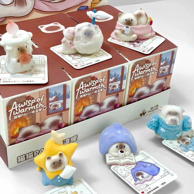 正品猫猫PAL一缕温暖盲盒摆件可爱暹罗喵萌宠创意模型生日礼物女