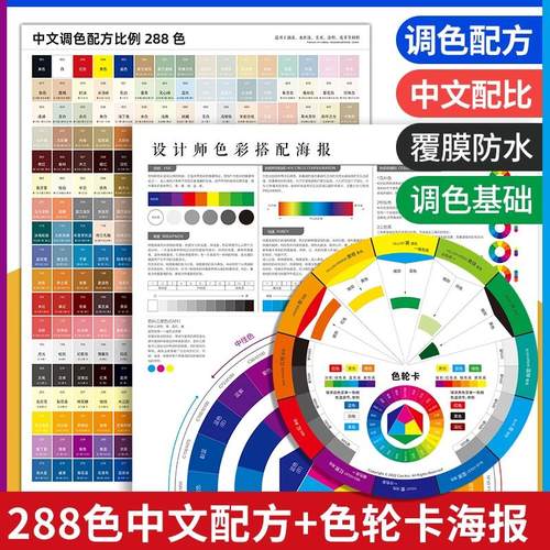调色卡配方比例中文色轮卡