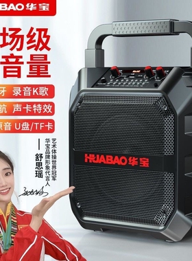 华宝无线蓝牙音箱大音量广场舞手音响提户外便携式插卡家用k歌