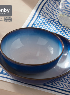 denby丹碧英国进口蓝雾早餐碗陶瓷碗渐变燕麦碗手工饭碗家用餐具