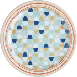 denby丹碧英国进口典藏天蓝马赛克中号平盘陶瓷餐盘创意家用西餐
