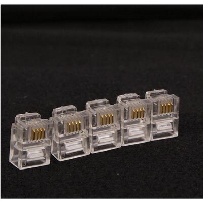 镀金4芯电话水晶头6P4C水晶头RJ11水晶头1000个/包