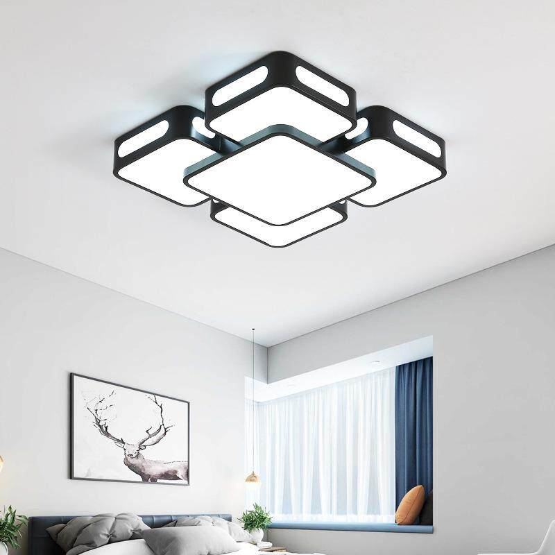 黑色led吸顶灯创意几何卧室客厅灯简约现代个性书房阳台过道灯具