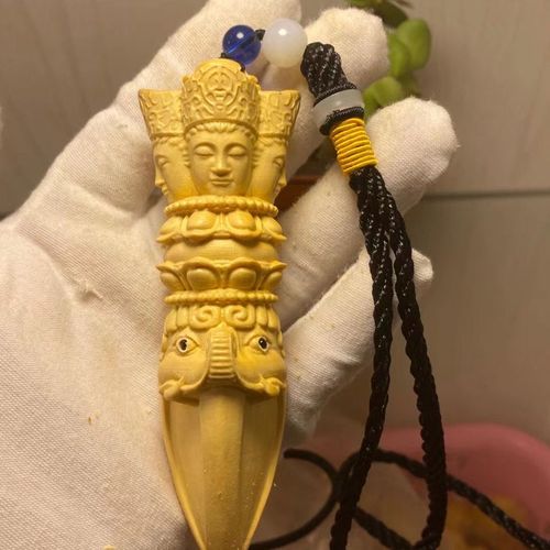崖柏降魔杵四面佛六字箴言木质