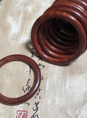 小叶紫檀手镯高油密老料女士木质红木贵妃镯实木绿檀复古收藏送礼