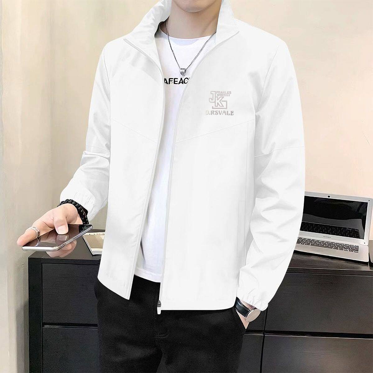 男款外套韩版ins风春秋季男士外套立领拉链夹克宽松大码风衣运动