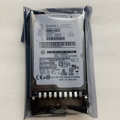IBM 00AD076 00AD079 1.2T SAS 10K 6GB 2.5服务器硬盘M4