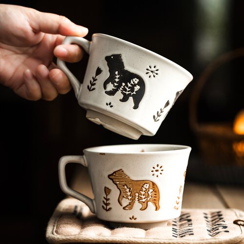 情侣对杯拉花杯2025新款咖啡杯子