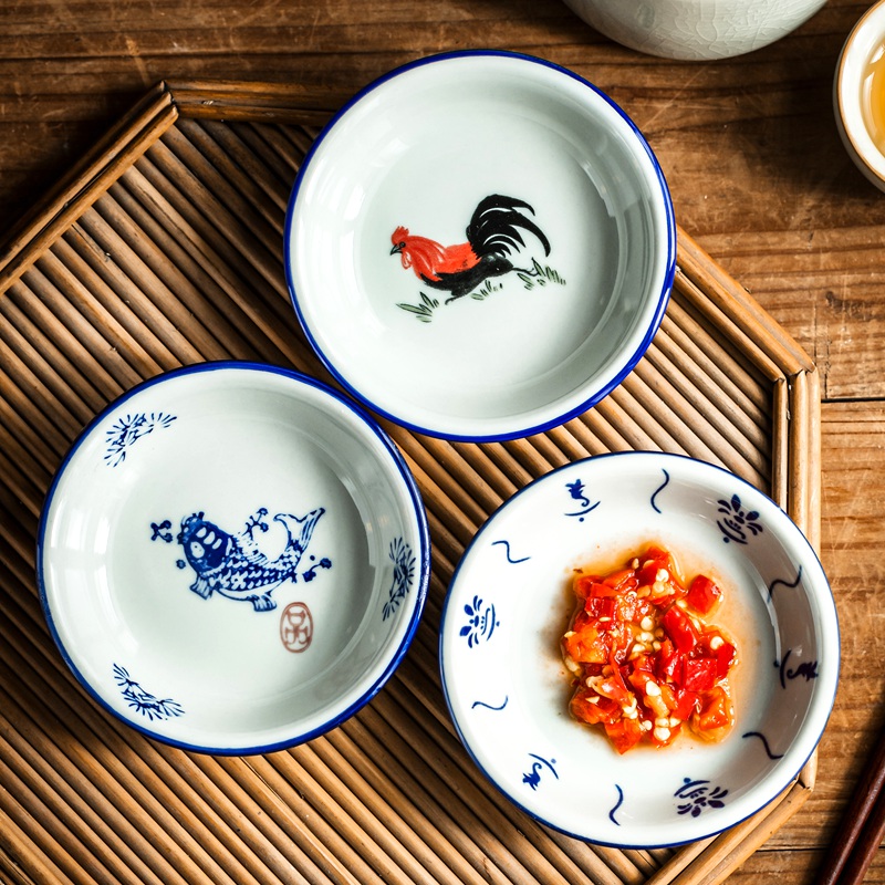 4寸小碟子陶瓷碟鸡公碟调料味碟