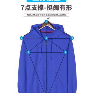 新品拉链连帽卫衣工作服定做diy外套荧光L绿果绿色春秋装刺绣定制