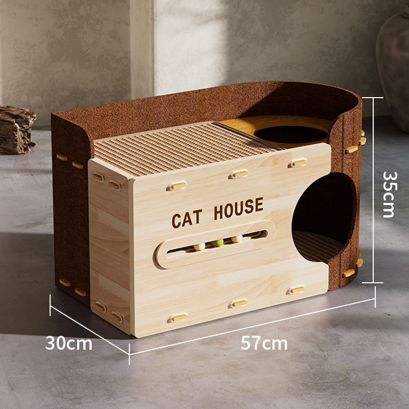 猫咪窝毛毡抓板一体大猫屋