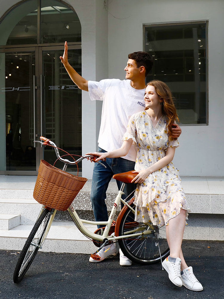 安特品质自行车女通勤轻便单车上班代步实心胎普通24寸26大学生男