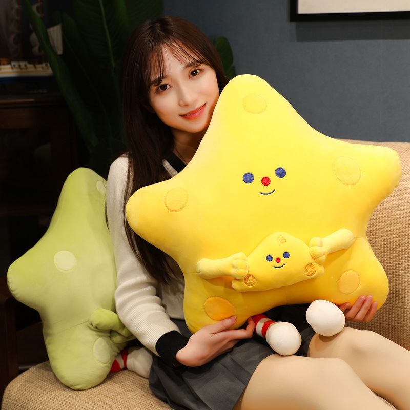羽绒棉芝士星星毛绒玩具睡觉抱枕居家靠背靠垫学车坐垫送女生礼物