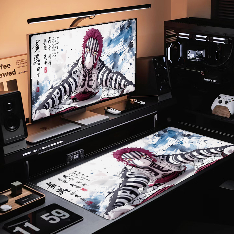 鬼灭之刃猗窝座鼠标垫超大号电脑键盘垫桌面垫办公电竞游戏专用垫