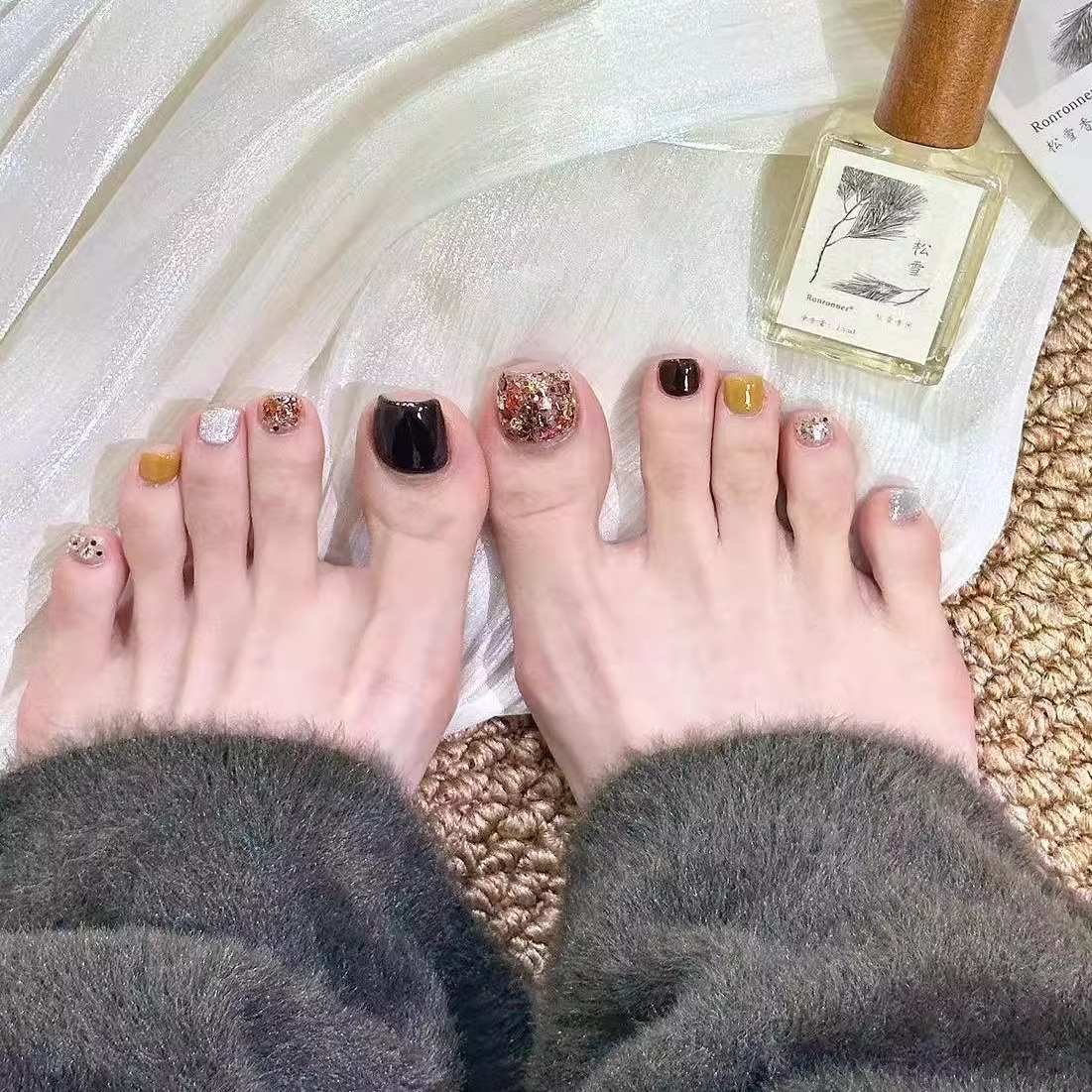 纯手工穿戴甲脚趾甲贴片