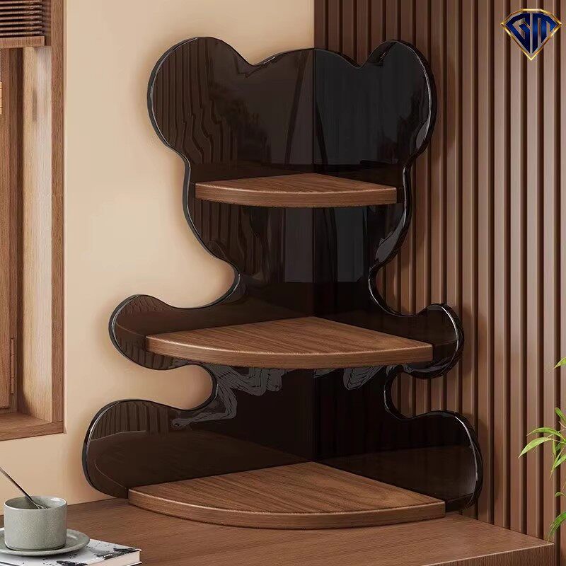 日本精选桌面转角置物架玄关杯架水杯收纳梳妆台面多层角架