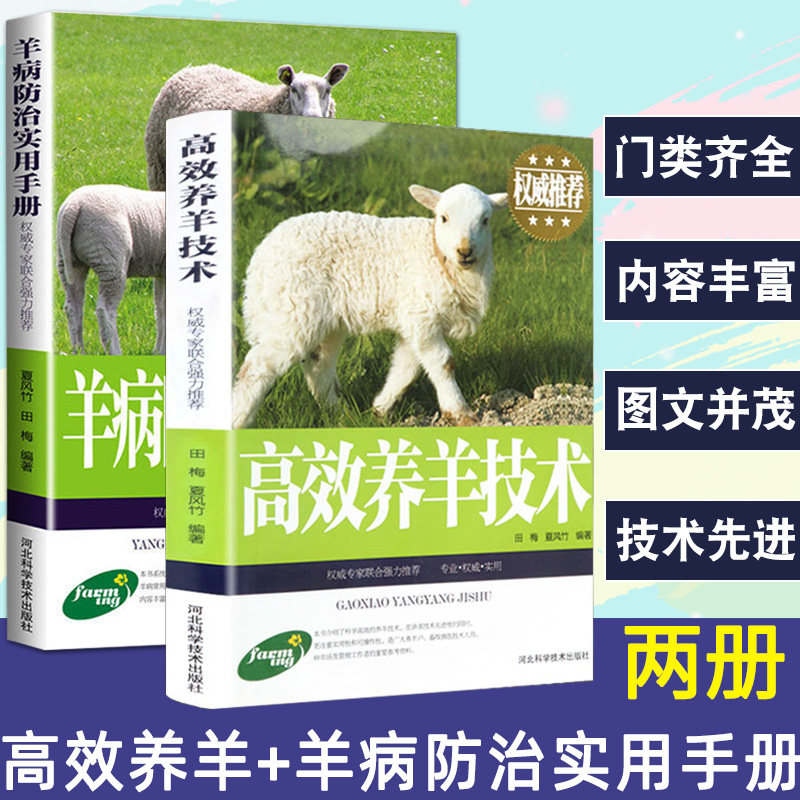全2册养羊技术书籍 大全高效养羊+羊病防治实用手册综合治疗全书快速诊治畜牧兽医专业养殖书籍大全基础知识科学生态饲养山羊东北