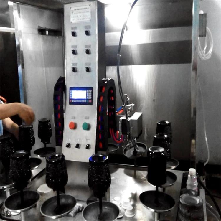 景德镇陶瓷杯小型3轴联动环形喷漆线陶瓷瓶自动喷涂设备喷釉机