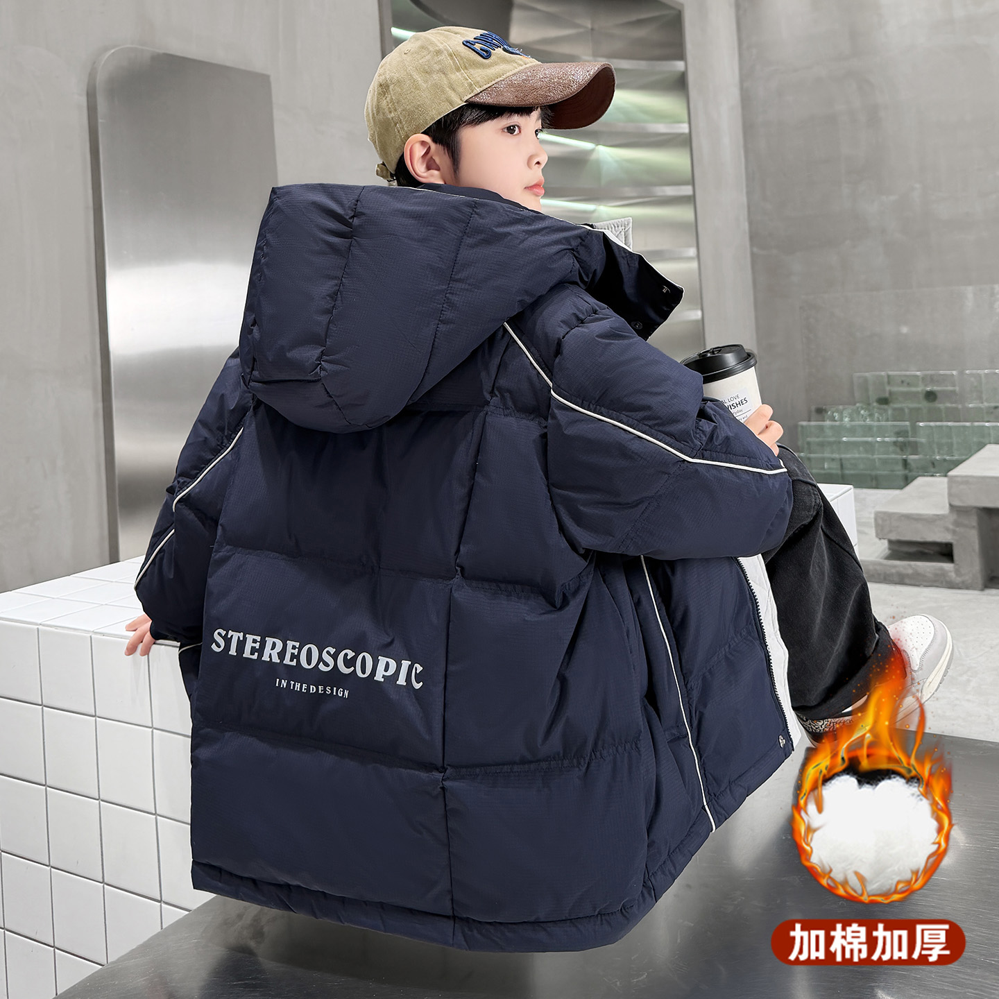 男童冬装羽绒棉服2025新款中大儿童秋冬款棉衣棉袄加厚冬季外套潮