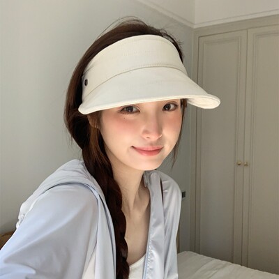 闲暇假日风~日系棉麻大檐户外空顶防晒帽女夏季透气显脸小遮阳帽