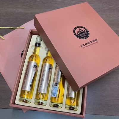 加拿大进口晚收冰酒 甜白葡萄酒11度375ml*4支高档礼盒装女士甜酒