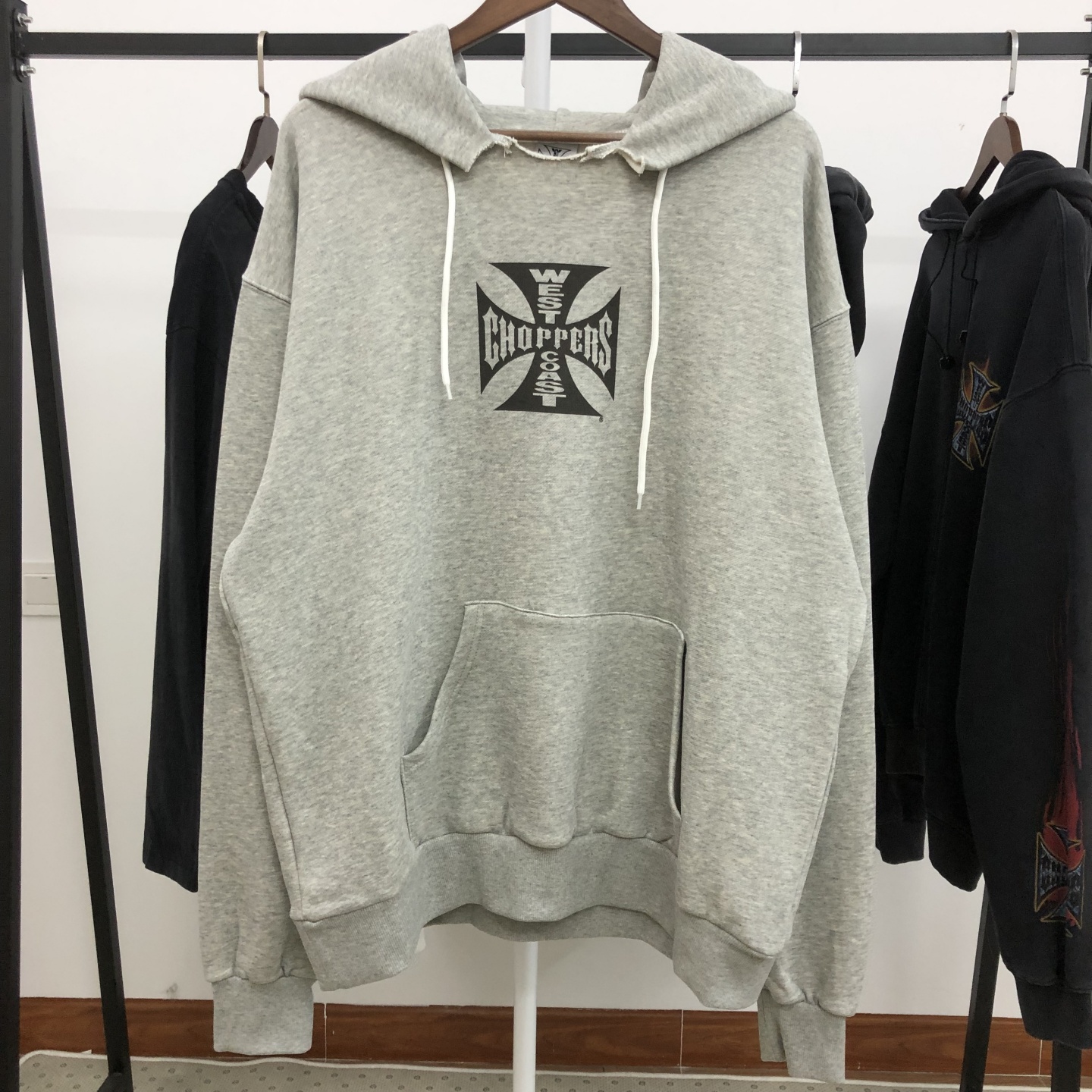 West Coast Choppers 25SS“Grey Hoodie”水洗做旧帽衫卫衣