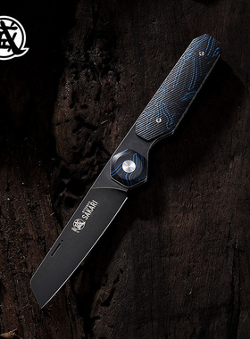 日本三本盛大马士革多功能折叠刀户外便携水果刀迷你削皮刀高硬度