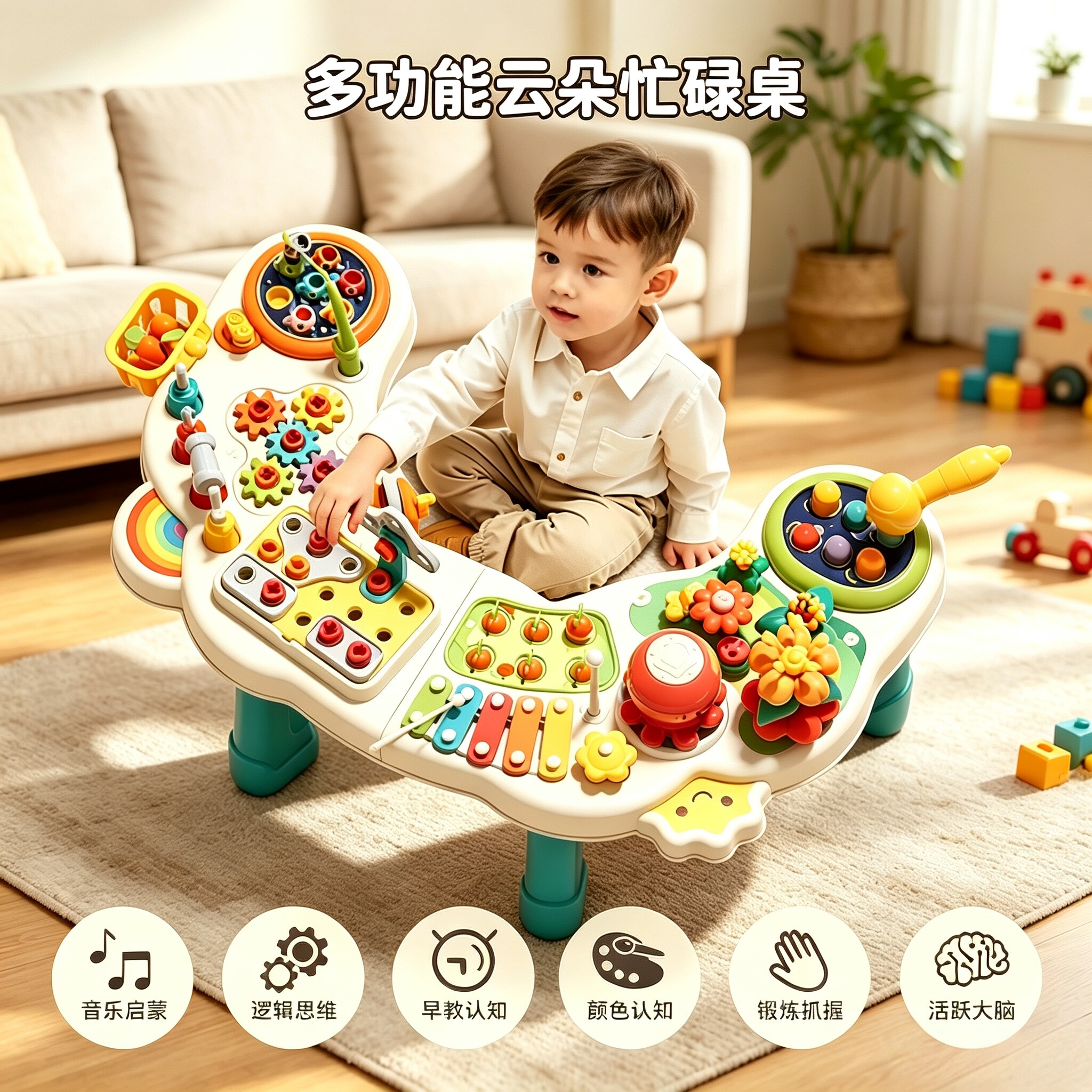 婴幼儿蒙氏早教忙碌游戏桌