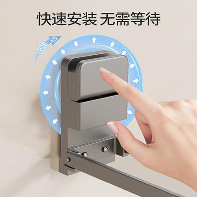X挂室AEOCIEHOF可折叠吸盘毛巾挂杆卫I生间免打孔浴多功能壁毛巾