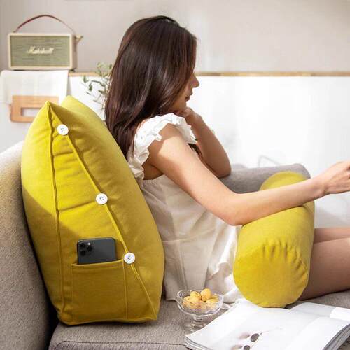 德国品质M卧室床头靠垫靠背护腰简约靠枕带头枕客厅沙发靠枕可拆 - 封面