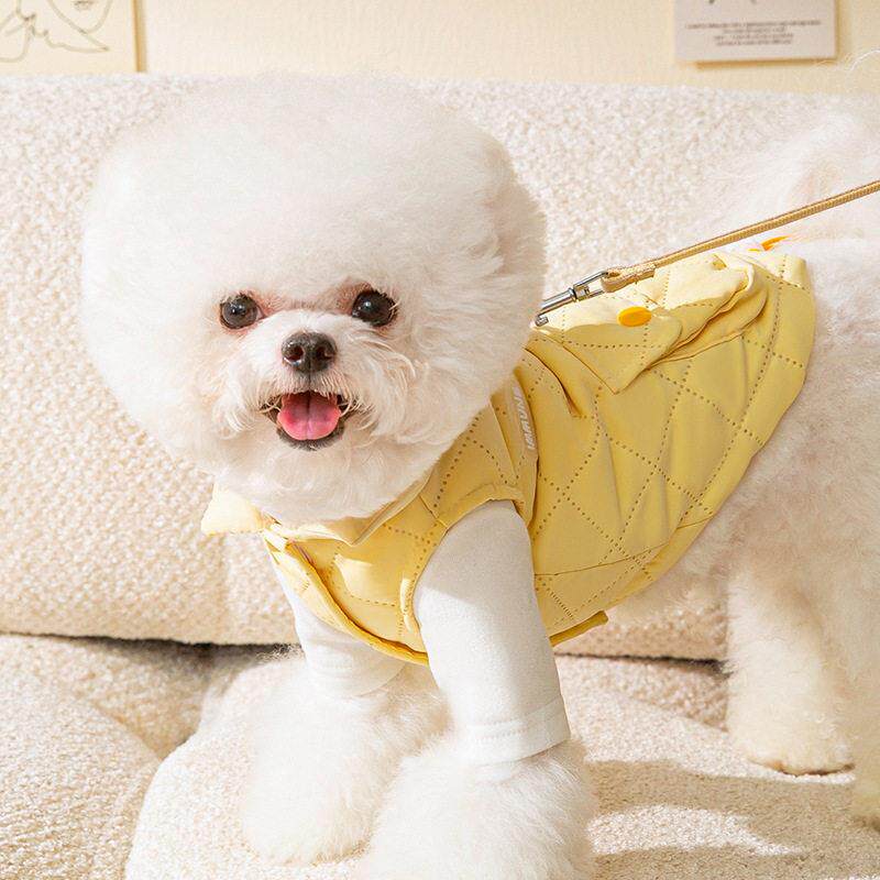 日本加厚秋冬款小狗狗衣服马甲泰迪比熊小型犬可牵引保暖猫咪宠物