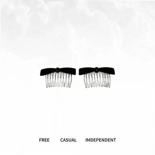 新款蝴蝶结加大号醋酸高颅顶碎发夹倒插梳碎发整理神器